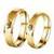 Gold wedding couple rings around the world 
